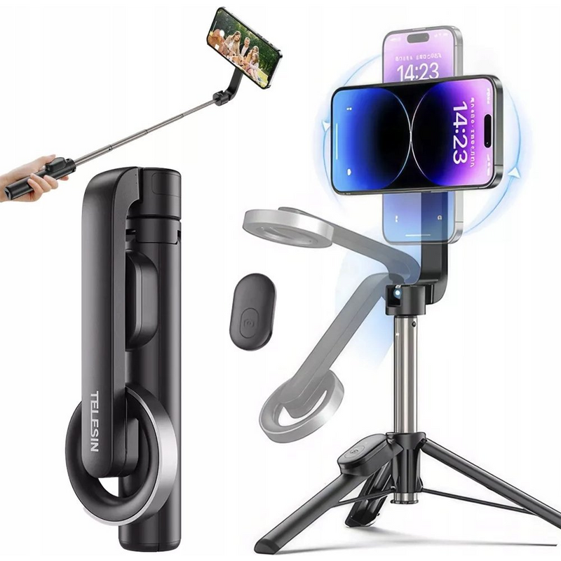 TELESIN WS-22005 Mágneses Bluetooth Selfie Stick