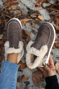 Anna Suede Stitching Plush Lined Anklet Boots