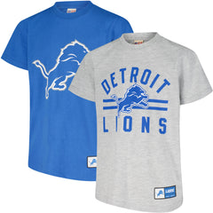 Ultra Game Boys Standard NFL Official Youth Super Soft 2 Pack T-Shirt Set Team Color/Heather Gray