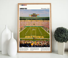 Lambeau Field Print | Green Bay Packers Poster | NFL Art | NFL Stadium Poster | Housewarming Gift | Digital Travel Art Print