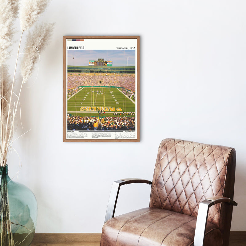 Lambeau Field Print | Green Bay Packers Poster | NFL Art | NFL Stadium Poster | Housewarming Gift | Digital Travel Art Print
