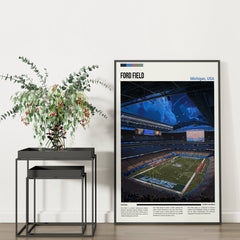 Explore NFL Stadium Posters - Ford Field Prints-4