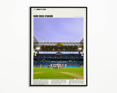 NFL Artwork - Hard Rock Stadium Poster - Miami Dolphins Print - Sports Fan Gift