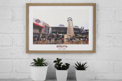 Gillette Stadium Print - New England Patriots Poster  - NFL Art -  NFL Stadium Poster - Housewarming Gift