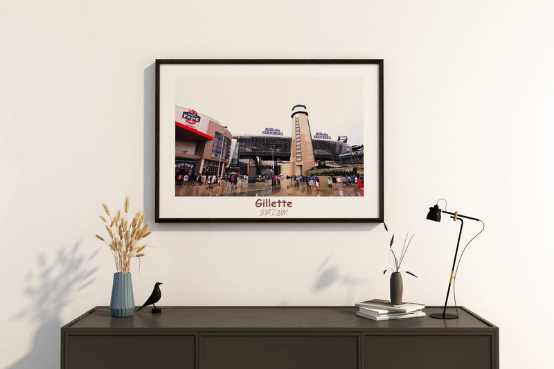 Gillette Stadium Print - New England Patriots Poster  - NFL Art -  NFL Stadium Poster - Housewarming Gift