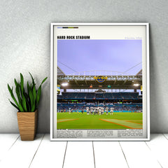 NFL Artwork - Hard Rock Stadium Poster - Miami Dolphins Print - Sports Fan Gift