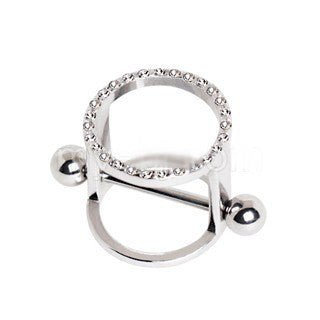 316L Stainless Steel Show Girls Jeweled Cylinder Nipple Jewelry-0